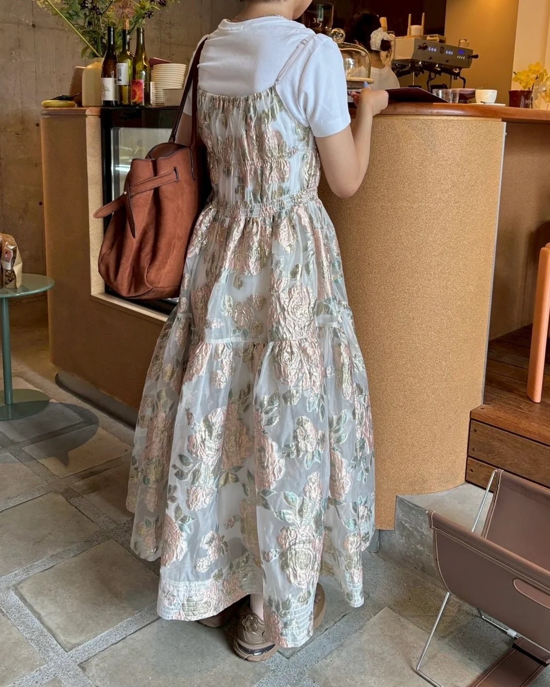 POPPY ｜ PINK GOLD JACQUARD CAMI DRESS – blossomJapan