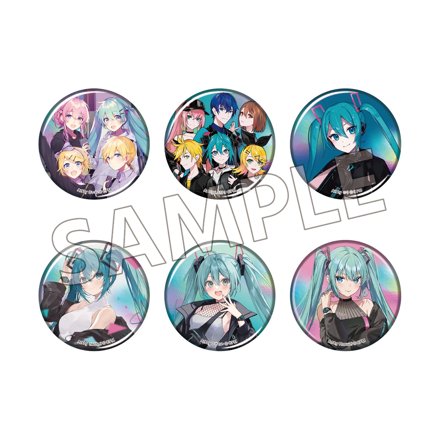 初音ミク モデル 描き下ろし 缶バッジ 6個セット 初音ミク / ボカロ