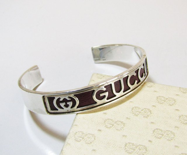 OLD GUCCI オールドグッチ ヴィンテージ シルバー925 ワインレッド