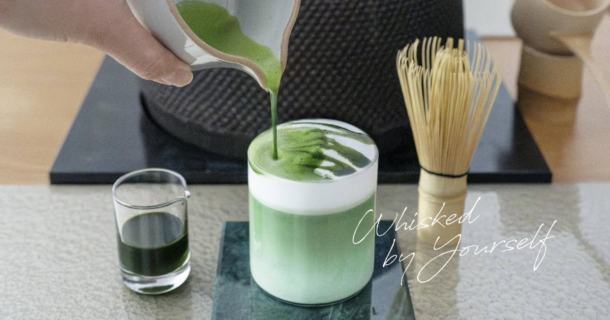 Matcha Latte whisked by yourself! 抹茶ラテも点てていただけるように