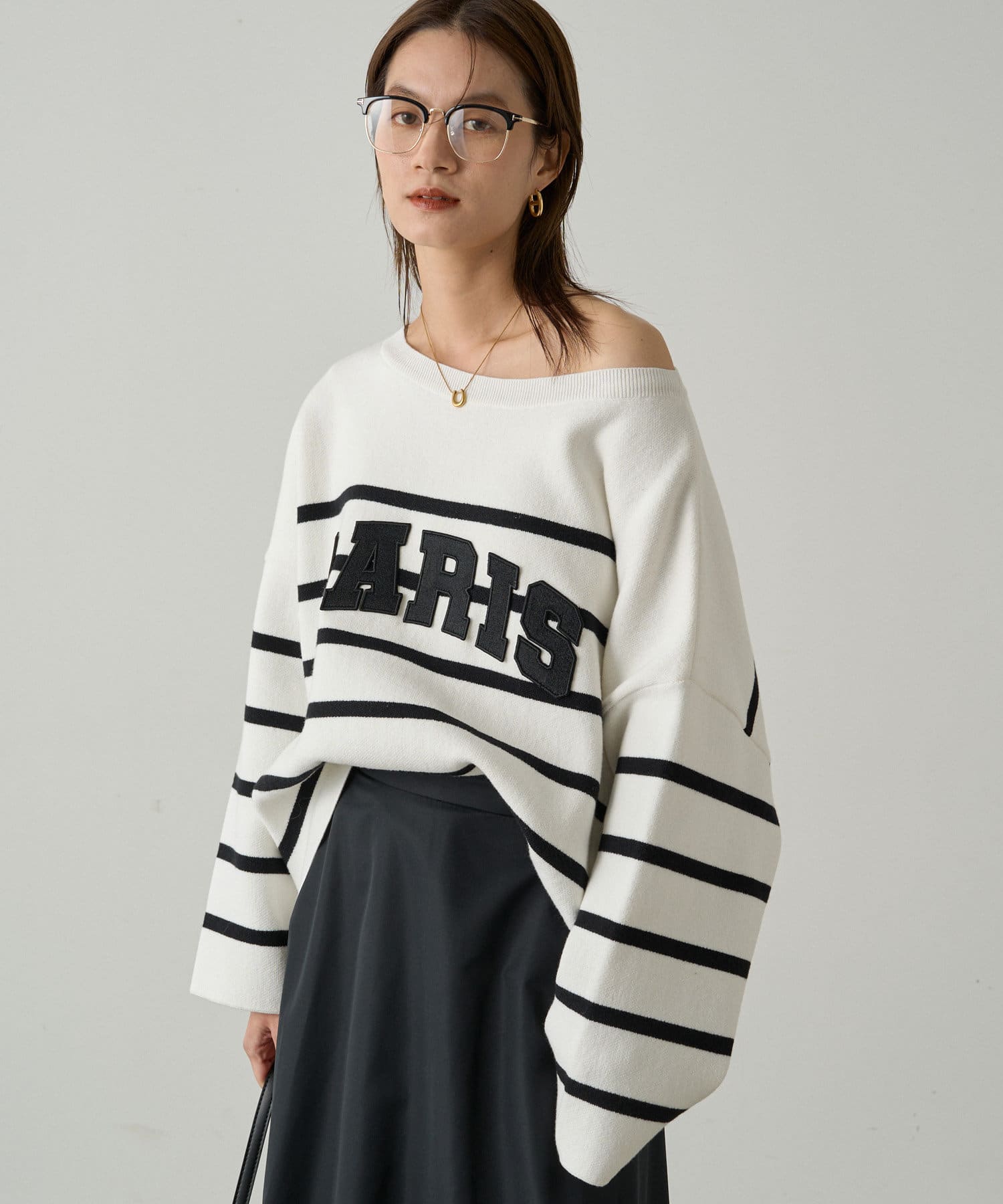 追加生産決定！】ボーダーロゴニット | LOUNGEDRESS(ラウンジドレス