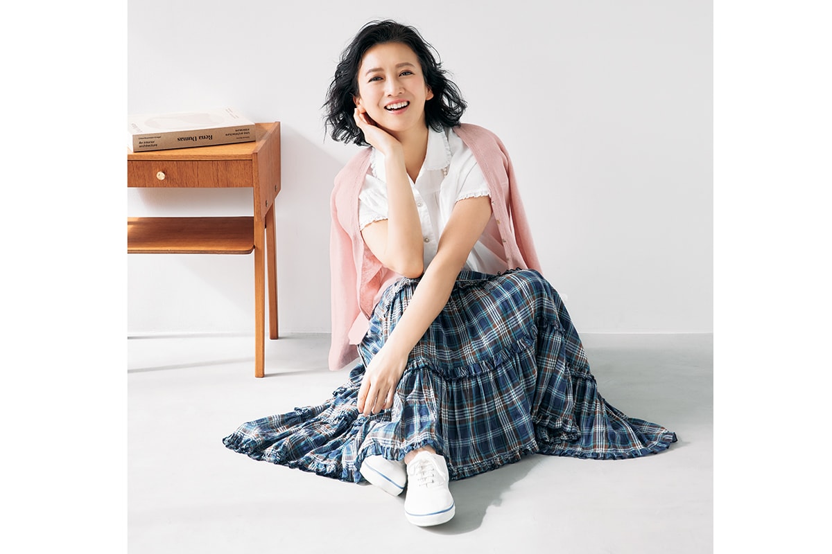 Mademoiselle NON NON チェック柄 ウール ロングスカート マドモアゼル