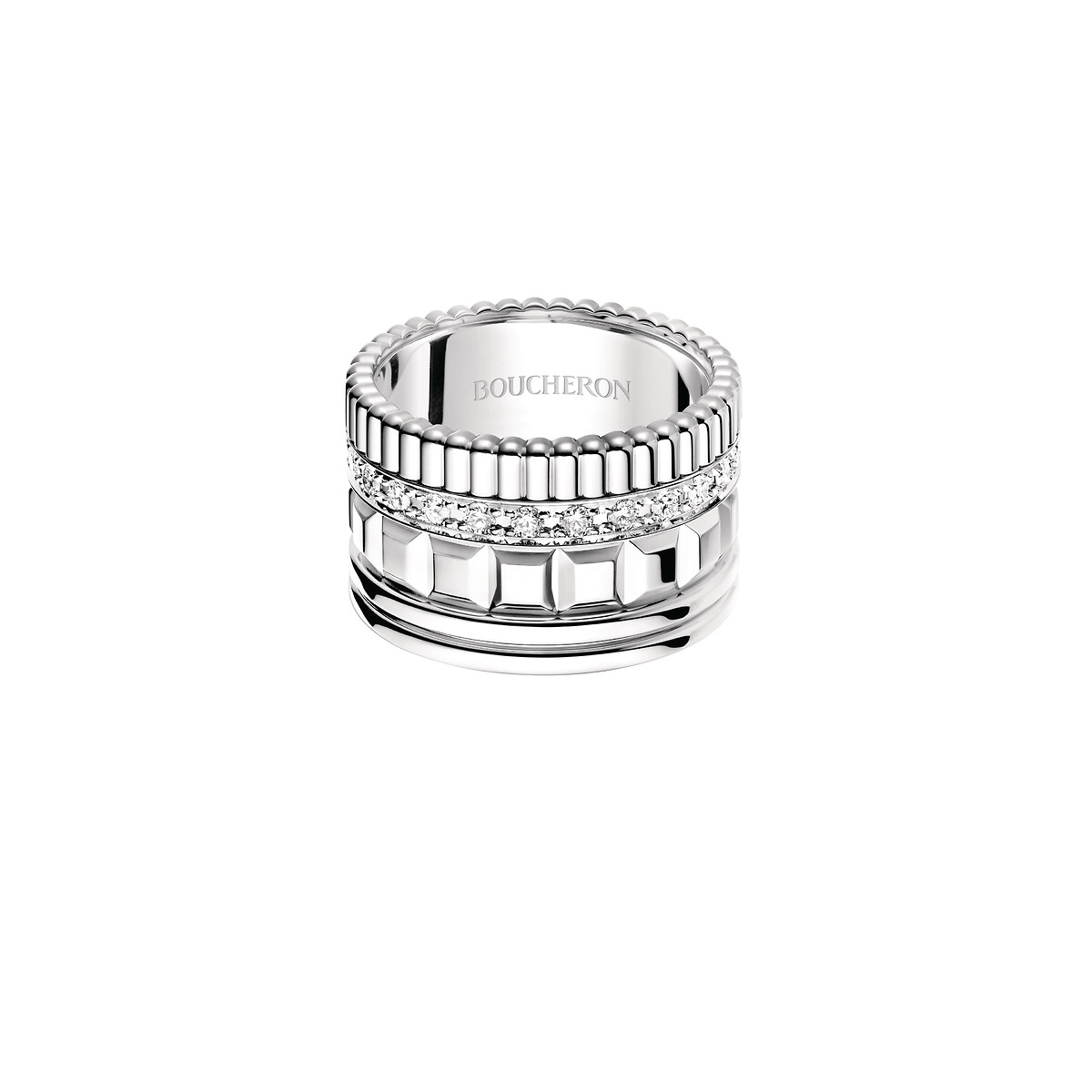 Quatre Double White Edition Large Ring | Boucheron Worldwide