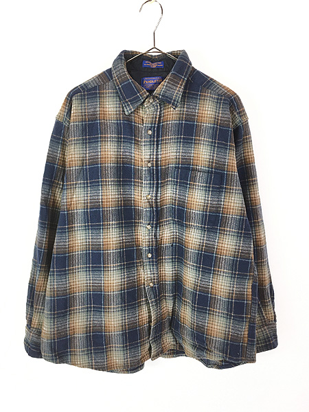 古着 90-00s Pendleton エルボーパッチ オンブレ シャドー チェック