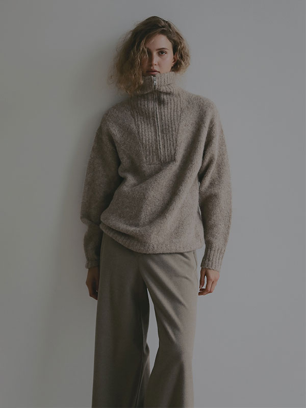 ハーフジップアルパカニットプルオーバー(F BEIGE): トップス │ ETRE