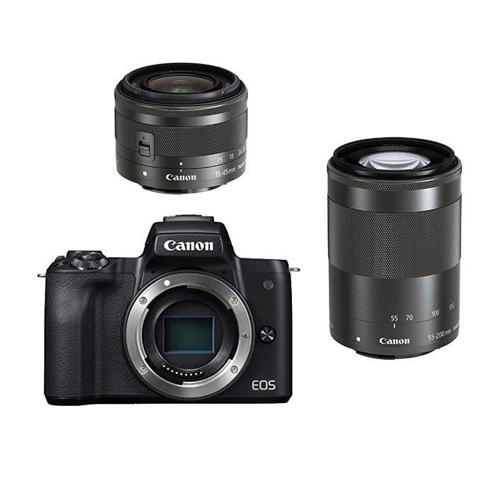 レンタル] CANON EOS Kiss M ダブルズームキット ブラック ミラーレス