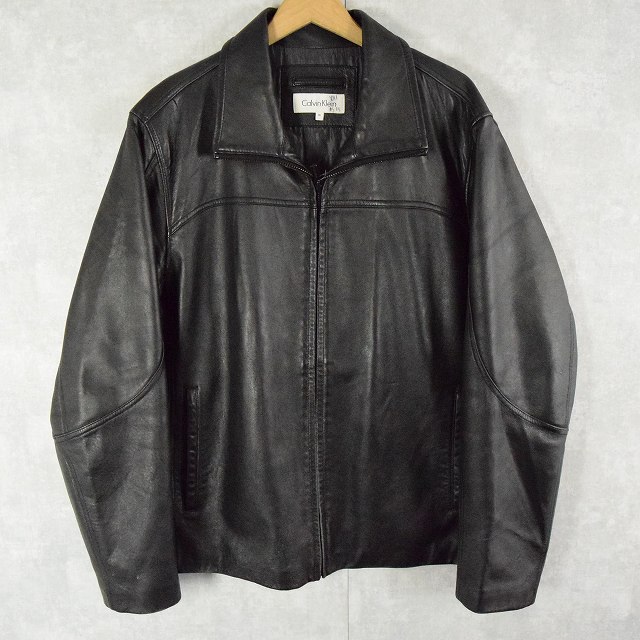 90s 90年代 カルバンクライン 革ジャン レザー スムーズレザー