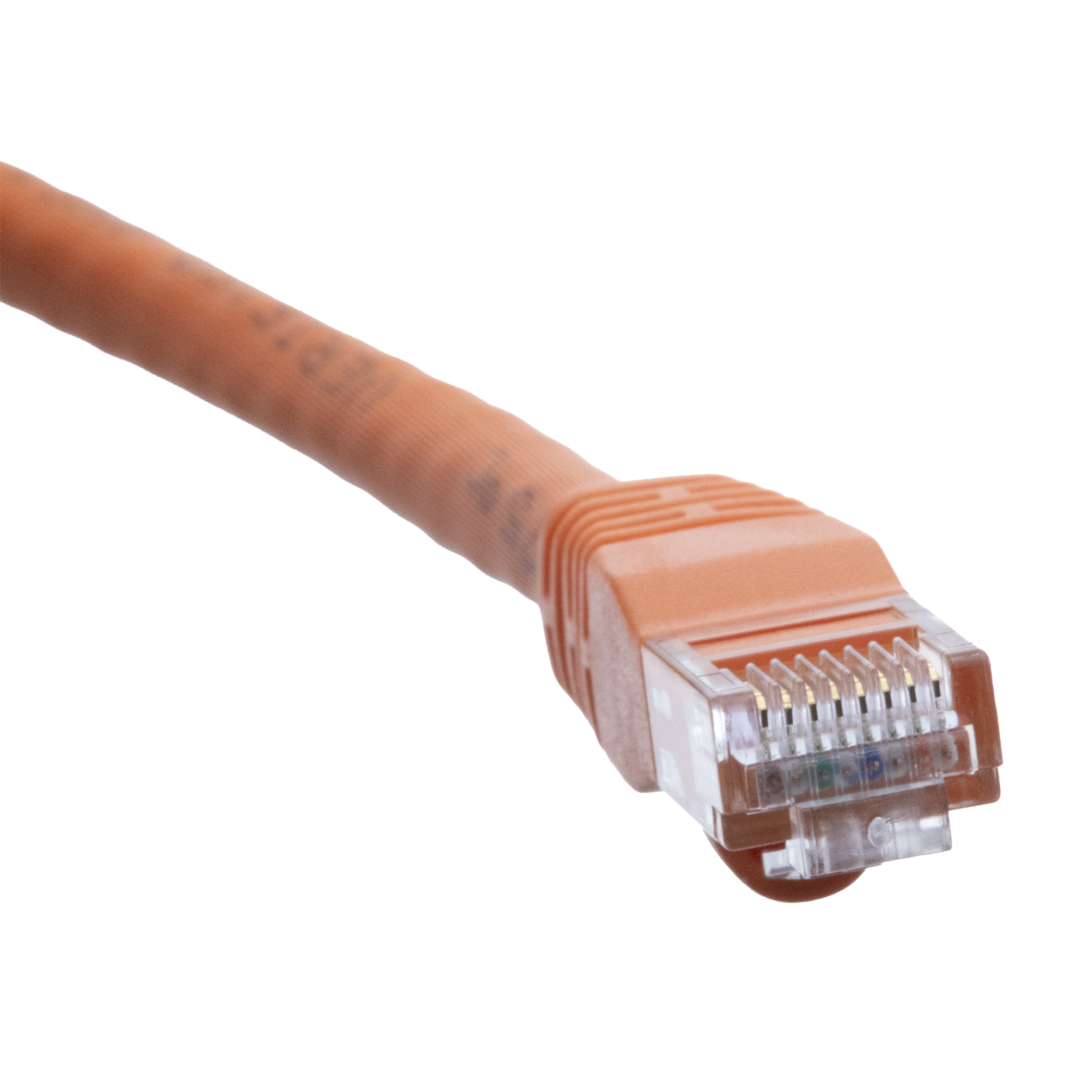Cat6a Orange Copper Ethernet Cable, 10Gbit 500MHz, 2ft
