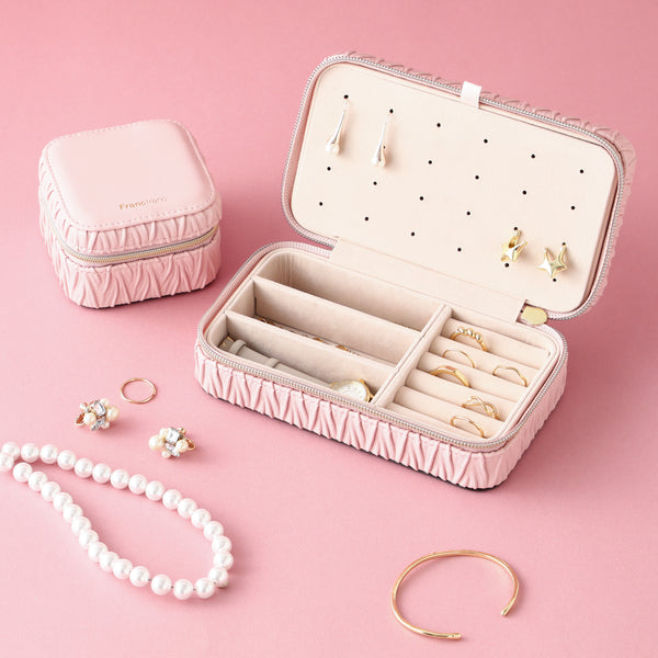 エンボス トラベルジュエリーボックス M ピンク | Francfranc（フラン