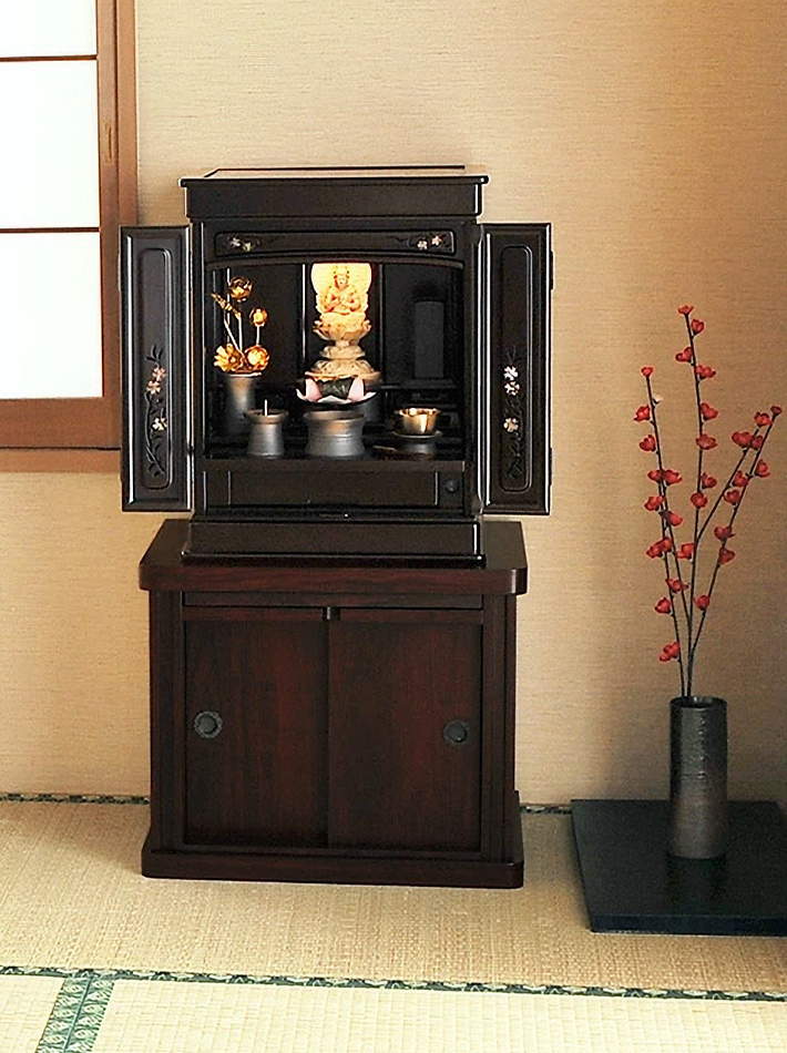上置きモダン仏壇 オーロラ 紫檀調・黒檀調 14～25号 | 仏壇・仏具