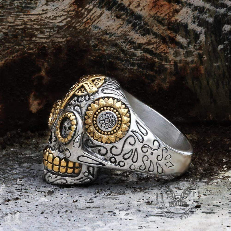 Vintage Cross Sugar Skull Ring – GTHIC