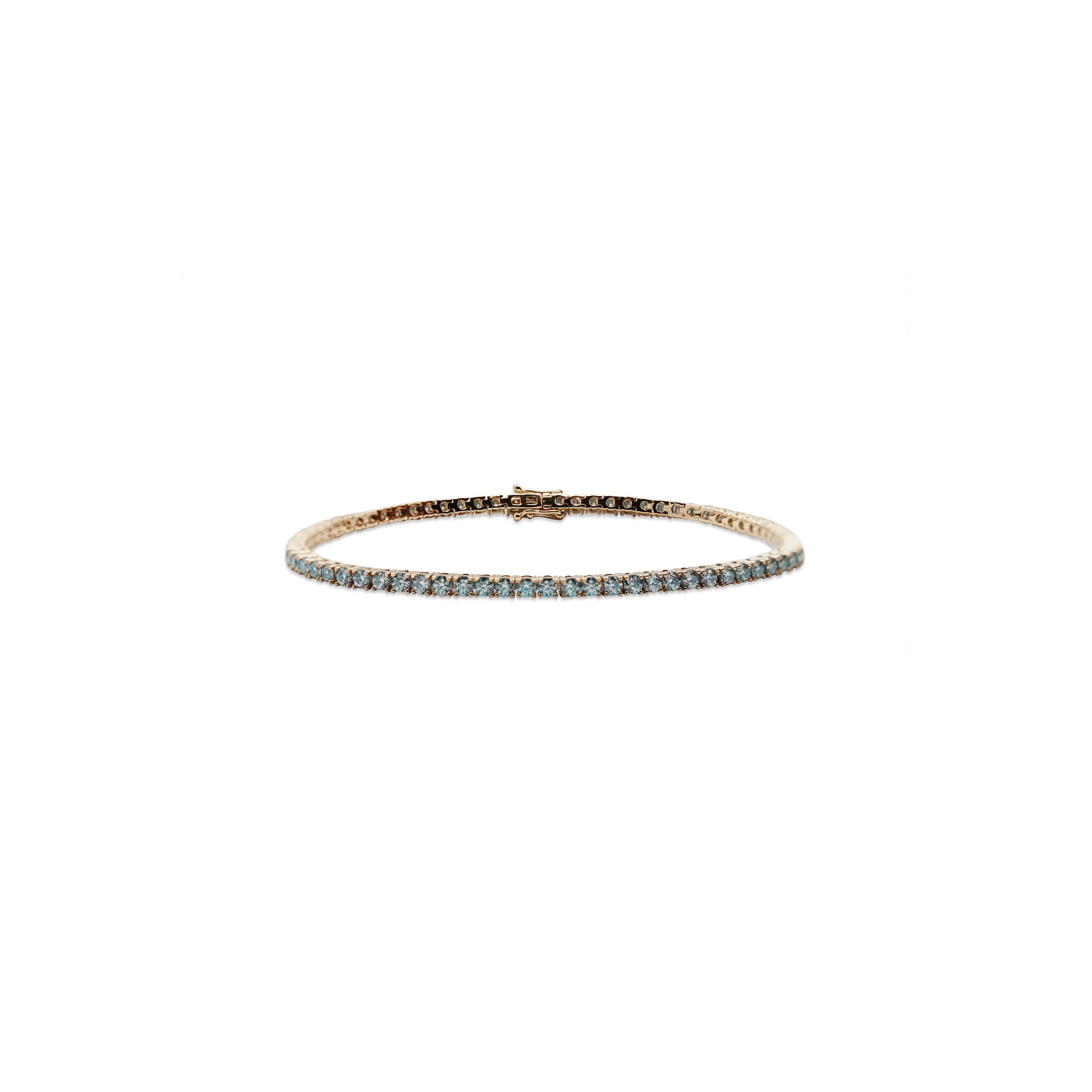 Tennis Bracelet 2.0 with teal blue Moissanite – GYPPHY
