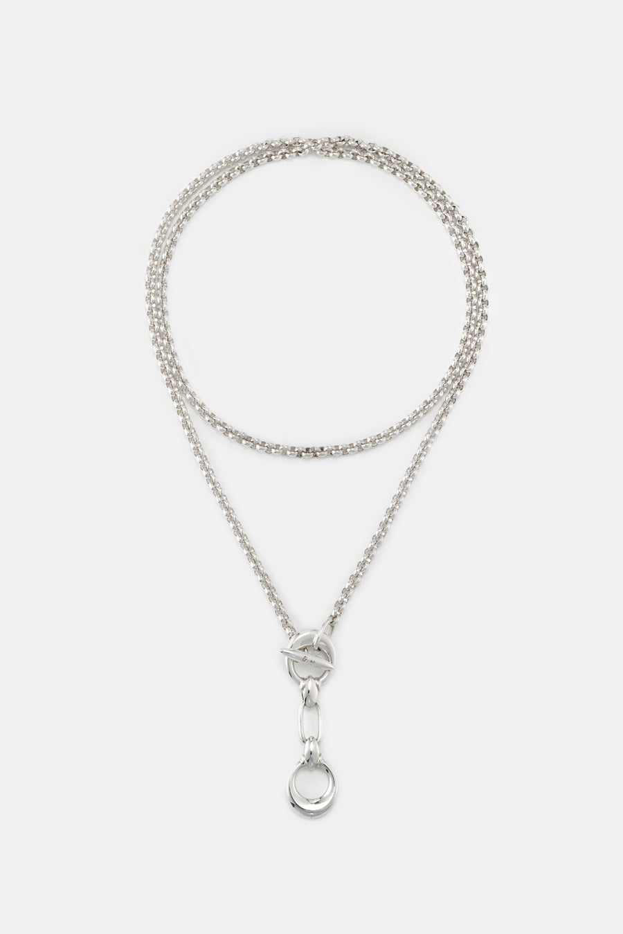 ぽ*ん様 ヒアーズ シルバー 二重チェーン TOBARI ZOÉ NECKLAC TOBARI