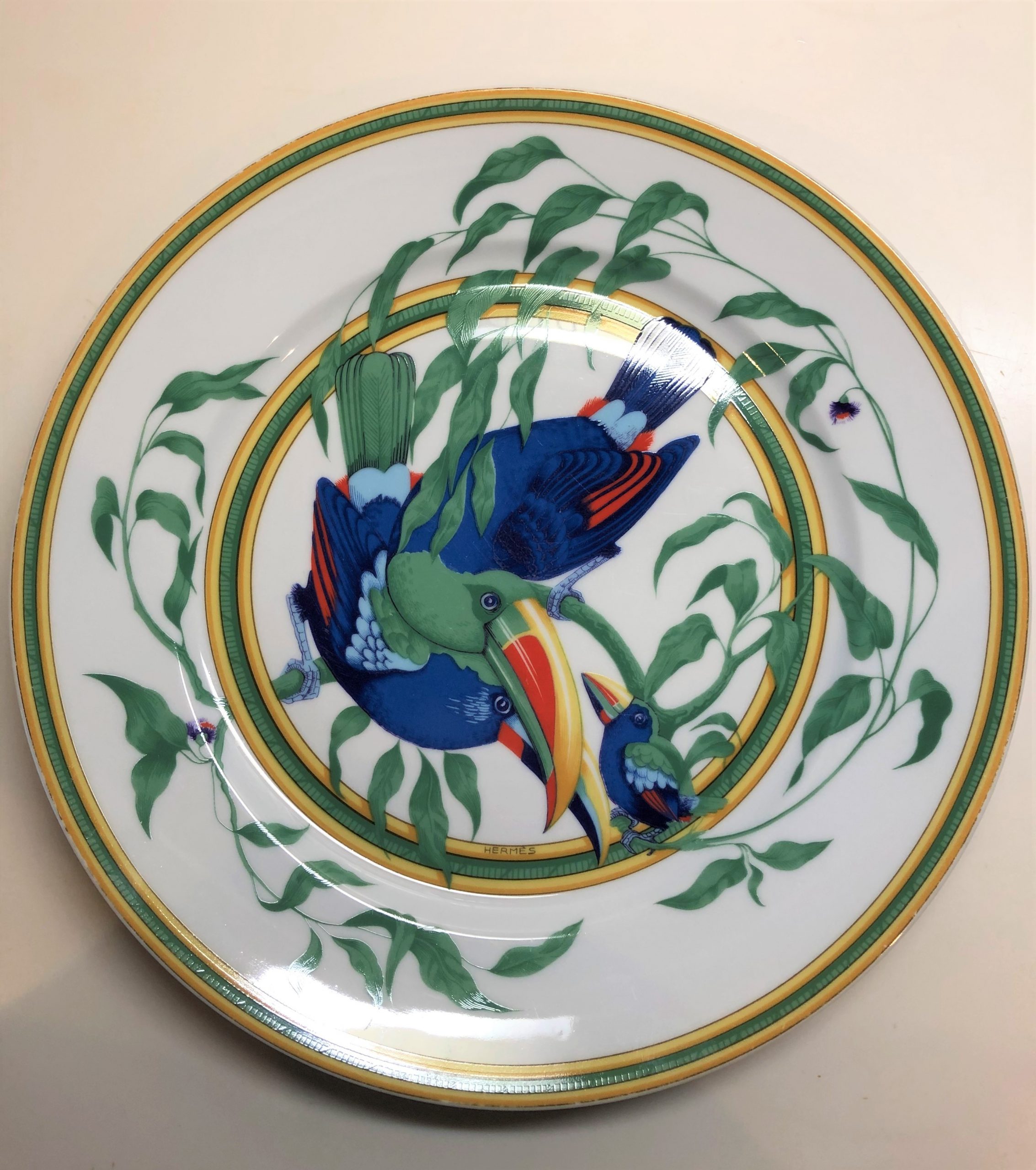 HERMES トゥカン/Toucans 鳥柄 陶器 アッシュトレイ エルメスのお皿