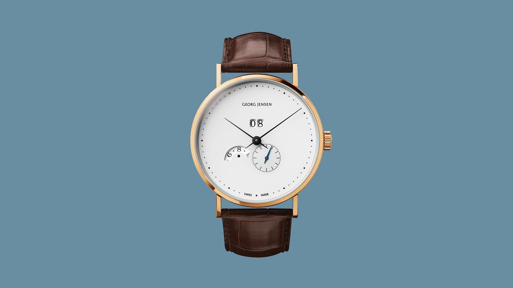 The Georg Jensen Koppel Grande Date Annual Calendar, With White