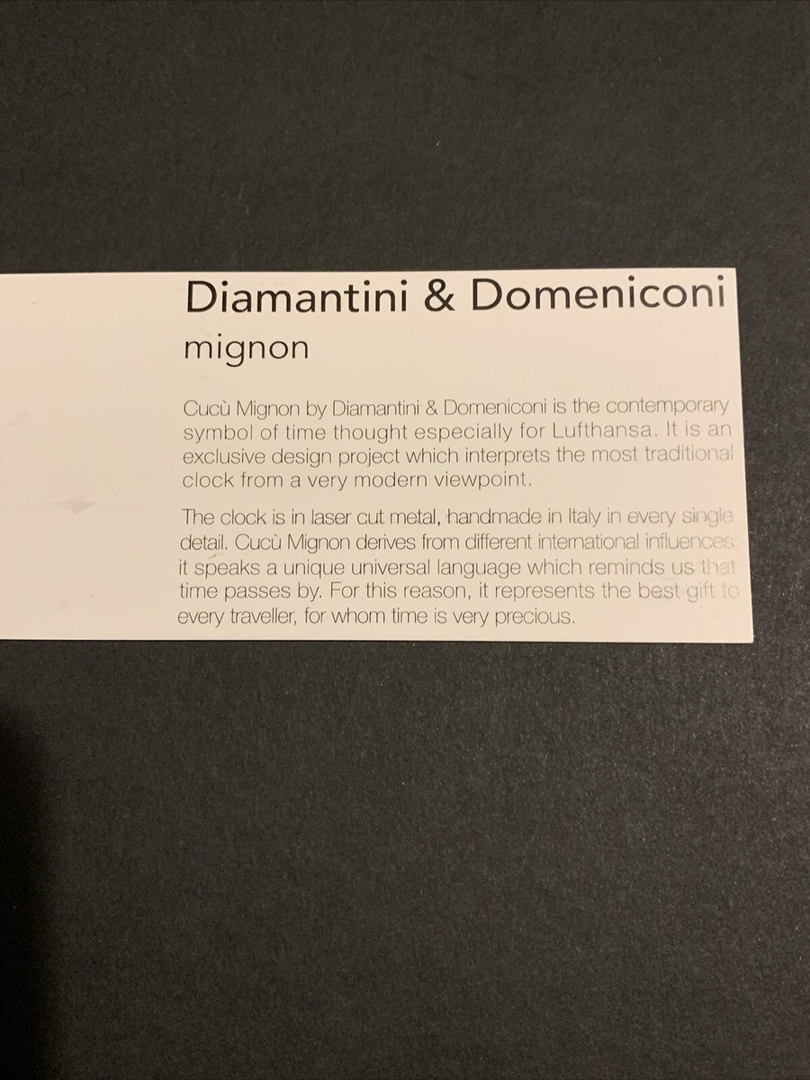 Diamantini & Domeniconi 373 Cuco Mignon Metal Wall Clock Lufthansa