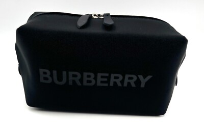 New! Burberry Logo Clutch Toiletry Bag Cosmetic Pouch Travel Case
