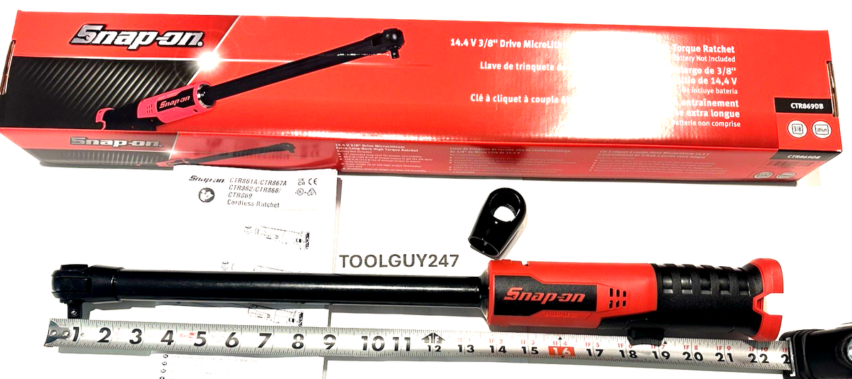 SNAP ON TOOLS CTR869 DB 3/8 EXTRA LONG HIGH TORQUE 14.4 RATCHET