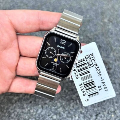 Casio MTP-M305D-1A Black Analog Moon Phase Classic Lunar Design