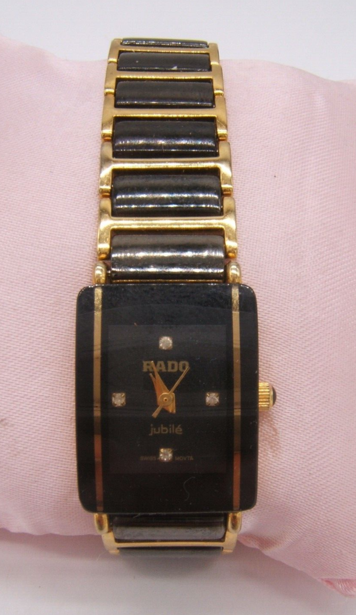 RADO SWISS QUARTZ JUBILE WRIST WATCH DIAMOND MARKERS CERAMIC AS IS