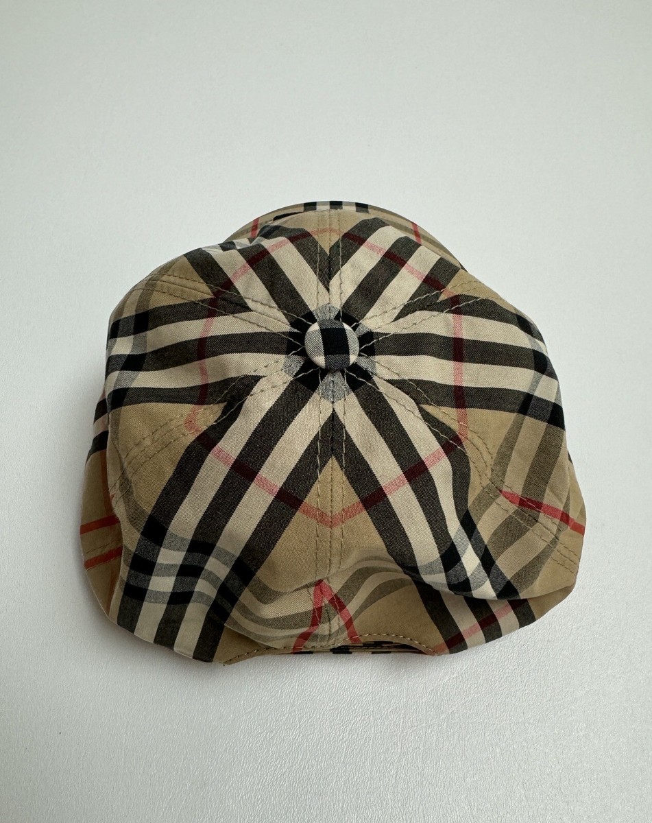 BURBERRY TB Monogram Vintage Check Baseball Cap Size M RETAIL $400
