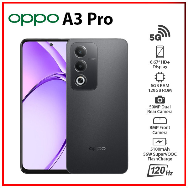 OPPO A3 Pro 5G 6GB+128GB BLACK Unlocked Dual SIM Global Android