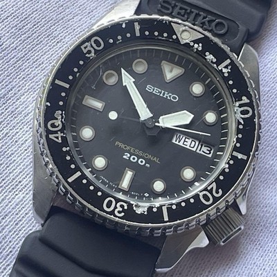 Seiko 7C43-6010 Diver Watch Black Dial Quartz 200M Vintage Used | eBay