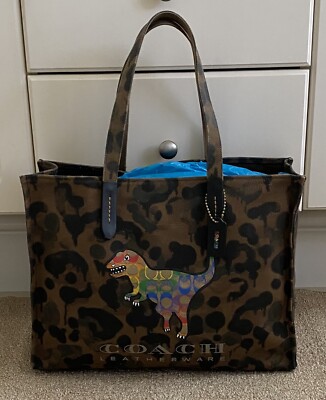 NWT COACH RAINBOW REXY BROWN/MULTI CANVAS TOTE 42 UNISEX 986 | eBay