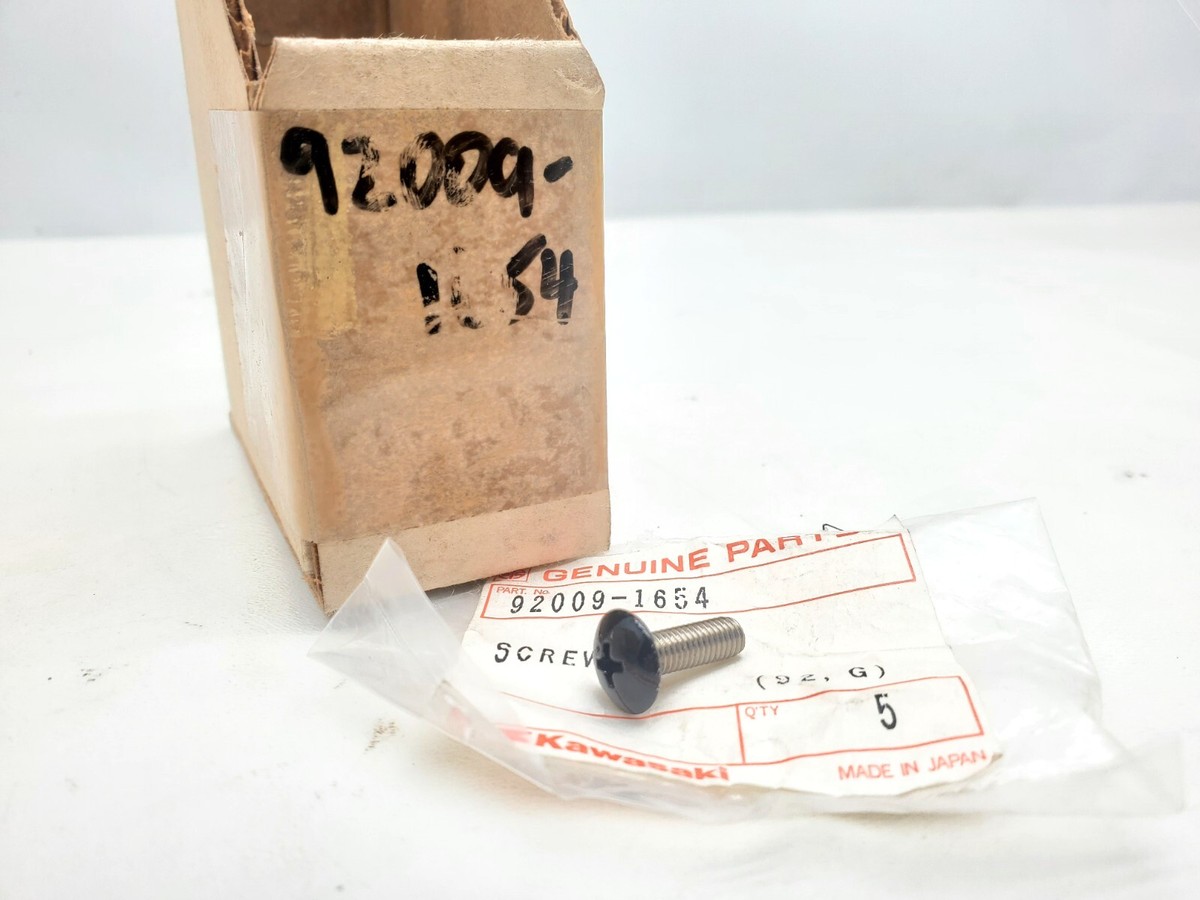 Kawasaki NOS NEW 92009-1654 Black Screw 5x16 AN BR ER EX KRF KSV