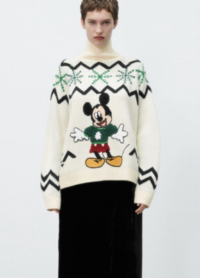 NWT ZARA MICKEY MOUSE DISNEY LONG KNIT Limited Edition Holiday
