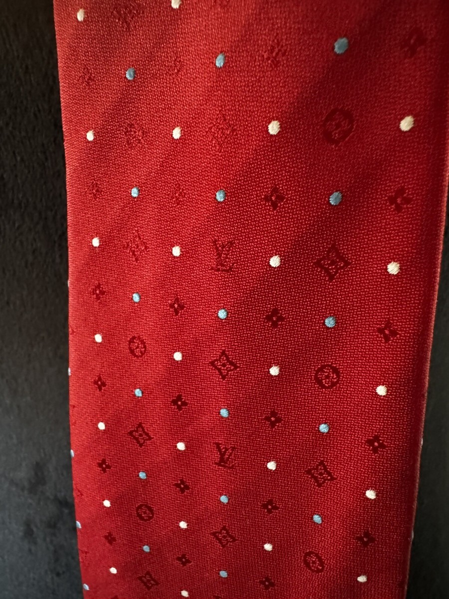 Louis Vuitton Red Hue Dot LV Monogram Pattern Silk Tie | eBay