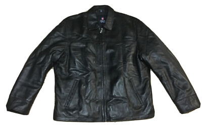 Vintage Ralph Lauren Chaps Soft Leather Jacket Men's Size XL Black