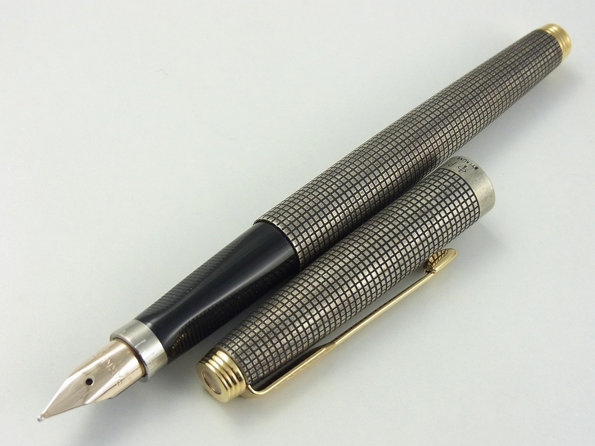 Parker 75 Cisele Sterling Silver Fountain Pen M MINT FREE SHIPPING