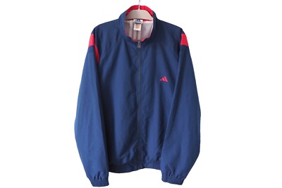 Vintage ADIDAS Track Jacket Full Zip Size XL navy blue 90s sport