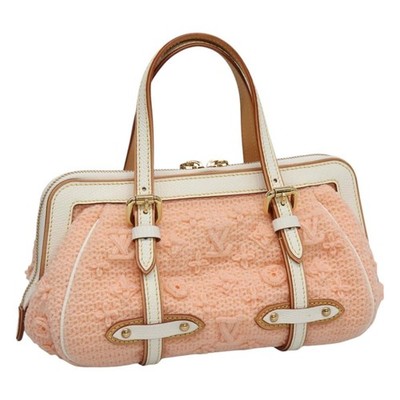 LOUIS VUITTON Limited Edition 2005 Sac Crochet PM Bag Wool Pink LV