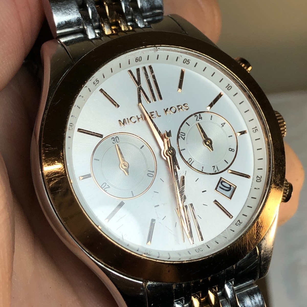 Michael Kors Brookton Men MK-5763 White Dial Chronograph 42mm