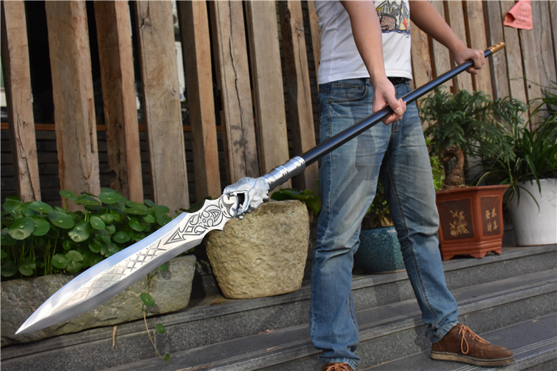 Sturdy Chinese HRC60 Manganese Steel Dragon Head Spear Kung Fu