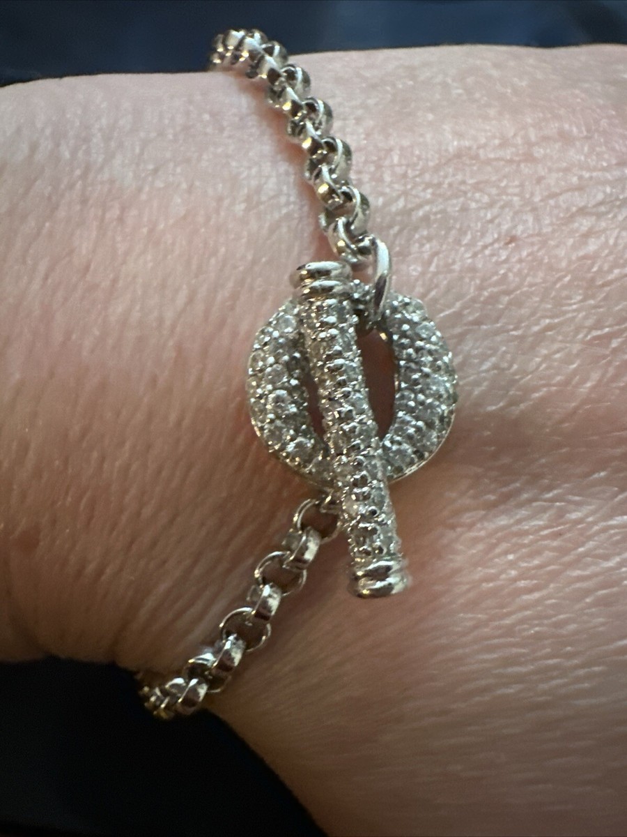 VINTAGE DESIGNER SIGNED OTC 925 STERLING SILV TOGGLE BRACELET