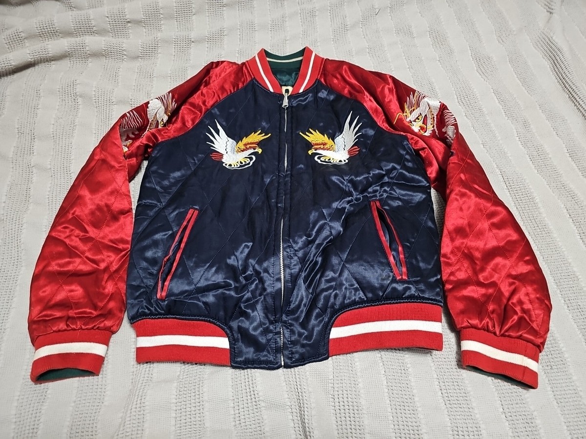 Sukajan Japan Korea Vintage Reversible Tiger Eagle Bomber 88-89