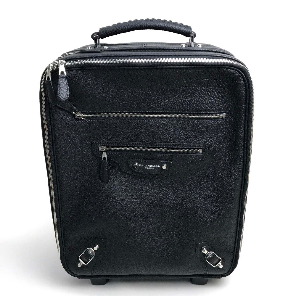 BALENCIAGA 272476 TROLLEY Case Travel Roller Carry-on Bag Leather