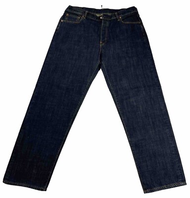 New VTG Evisu Jeans Mens 40x32 Blue Red Embroidered Selvedge