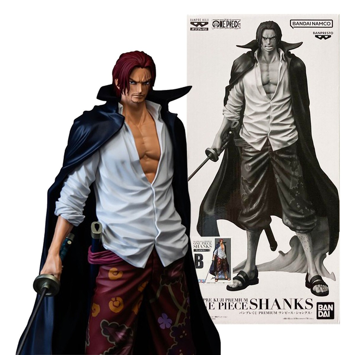 BANPRE KUJI PREMIUM ONE PIECE SHANKS B Anime Color Figure Red Hair