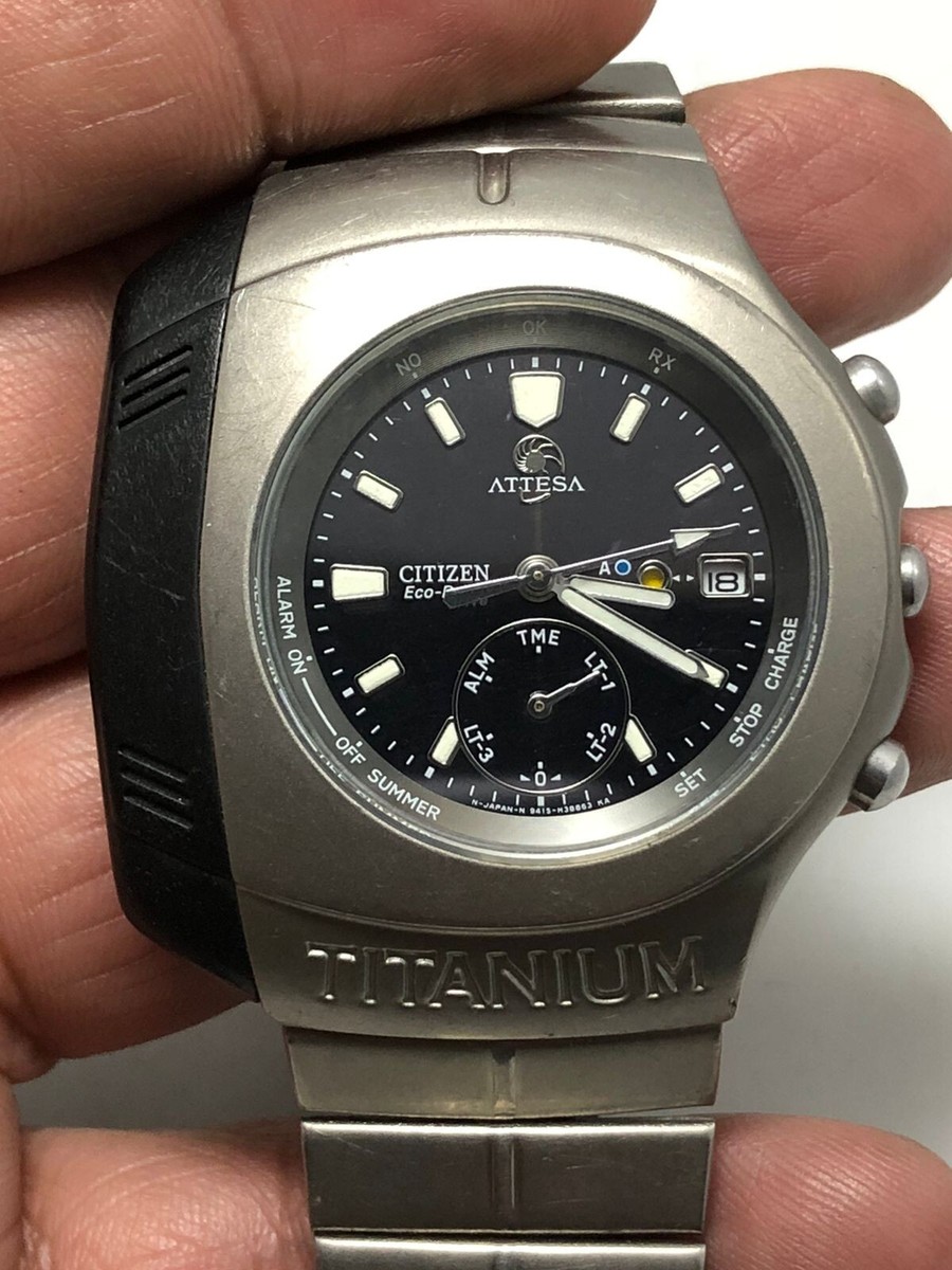 Vintage Citizen ATTESA Eco-Drive 9417-H22838 TA Titanium Men's