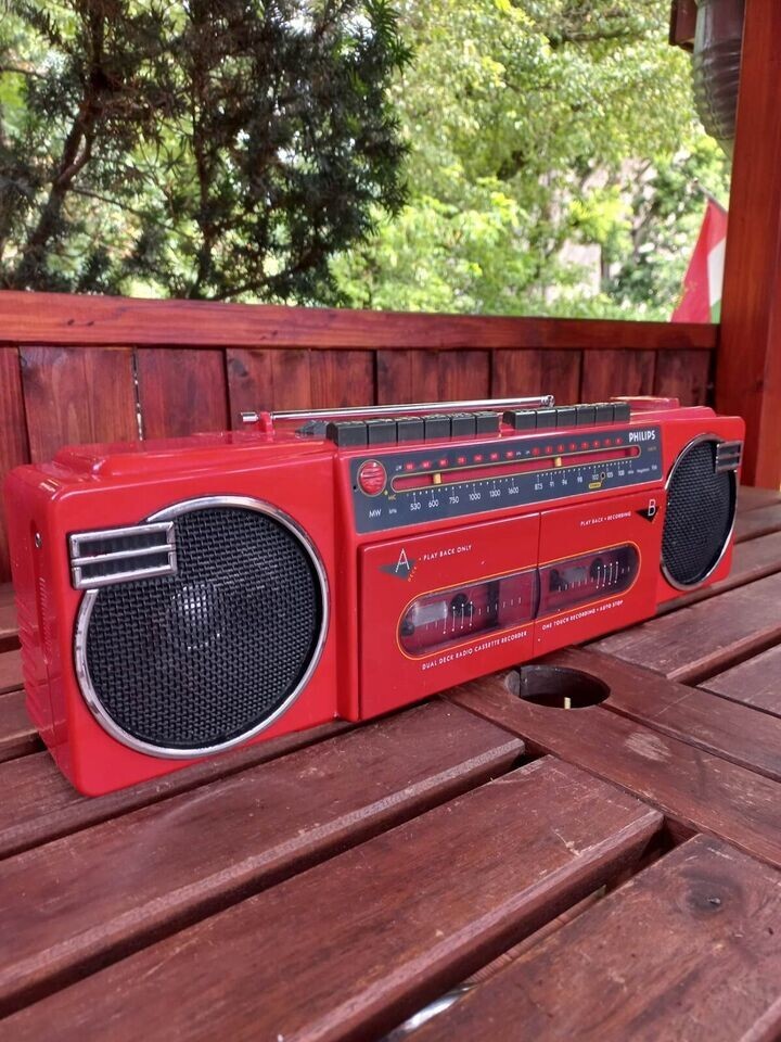 Philips Moving Sound D 8078 double boombox in bright red color | eBay