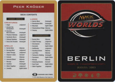 Decklist - Peer Kroger - 2003 ~ Moderately Played World