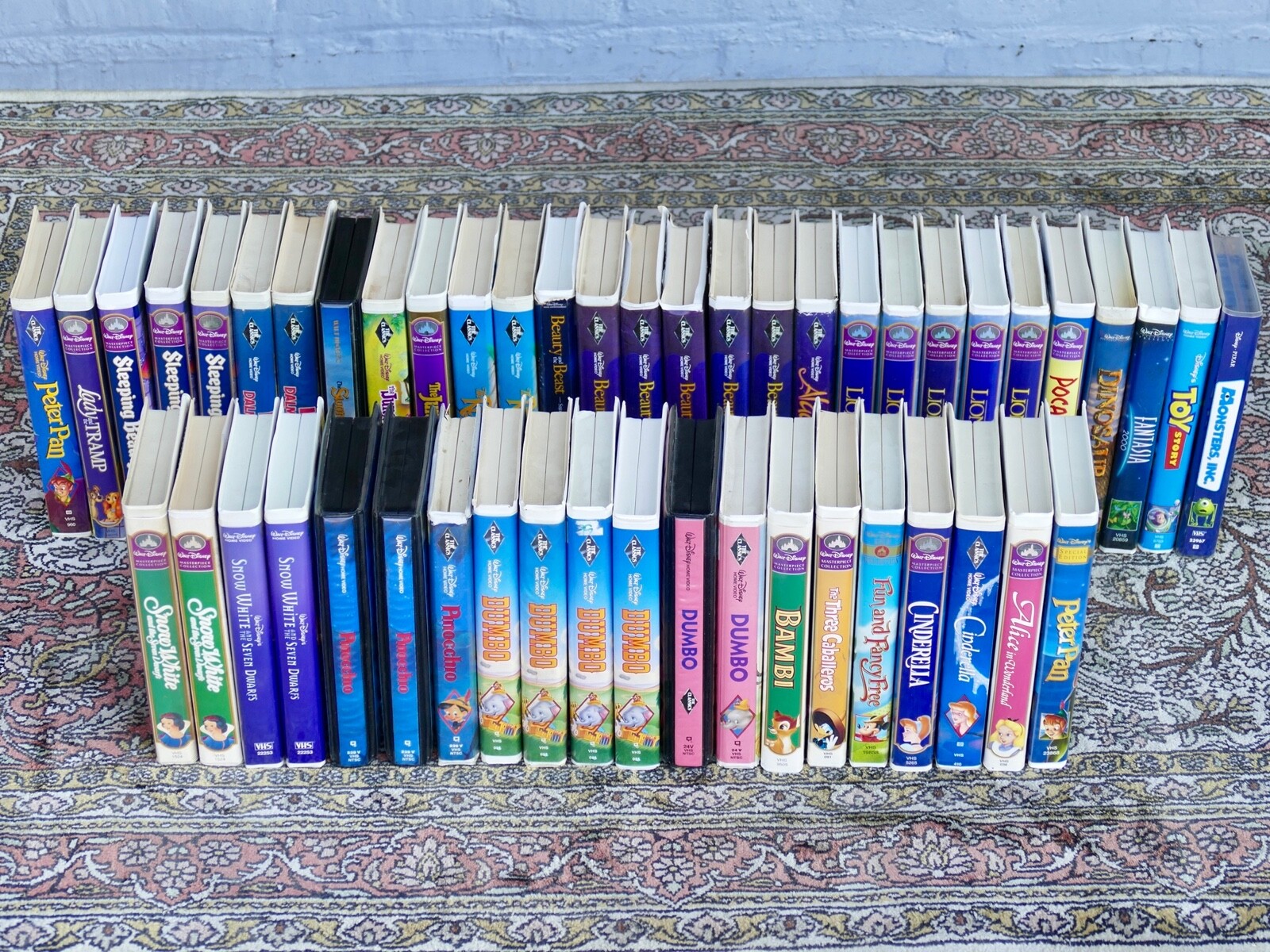 Set of 49 Disney Animated Classic VHS collection - lot black