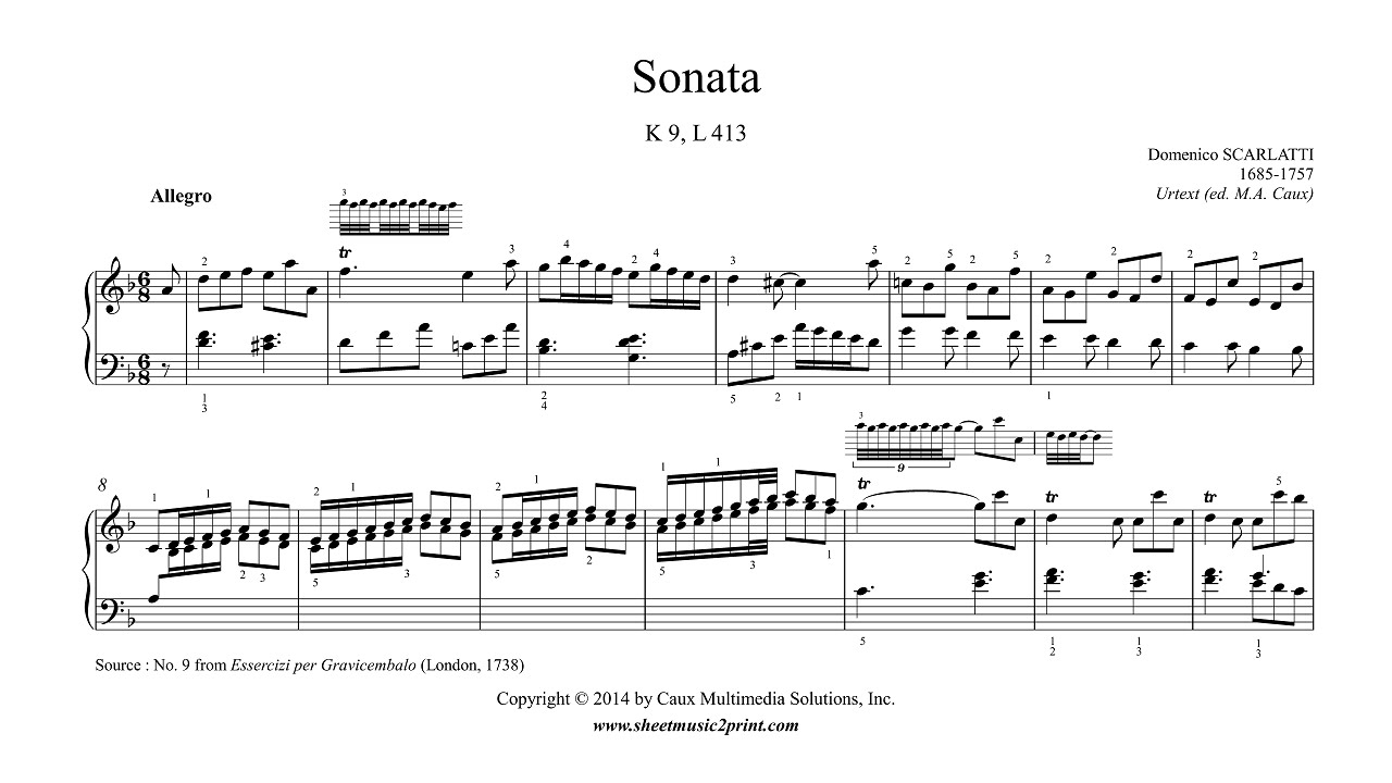 Scarlatti : Sonata in D minor, K 9, L 413 - YouTube