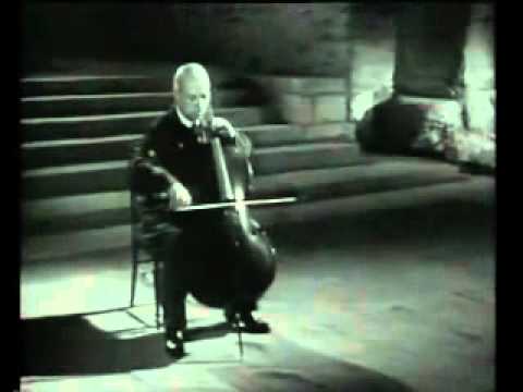 Pau Casals: Bach Cello Solo Nr.1, BWV 1007 (8.1954) - YouTube