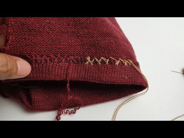 Sew Sweater Knits - A Catch Stitch on a Sweater Knit - YouTube