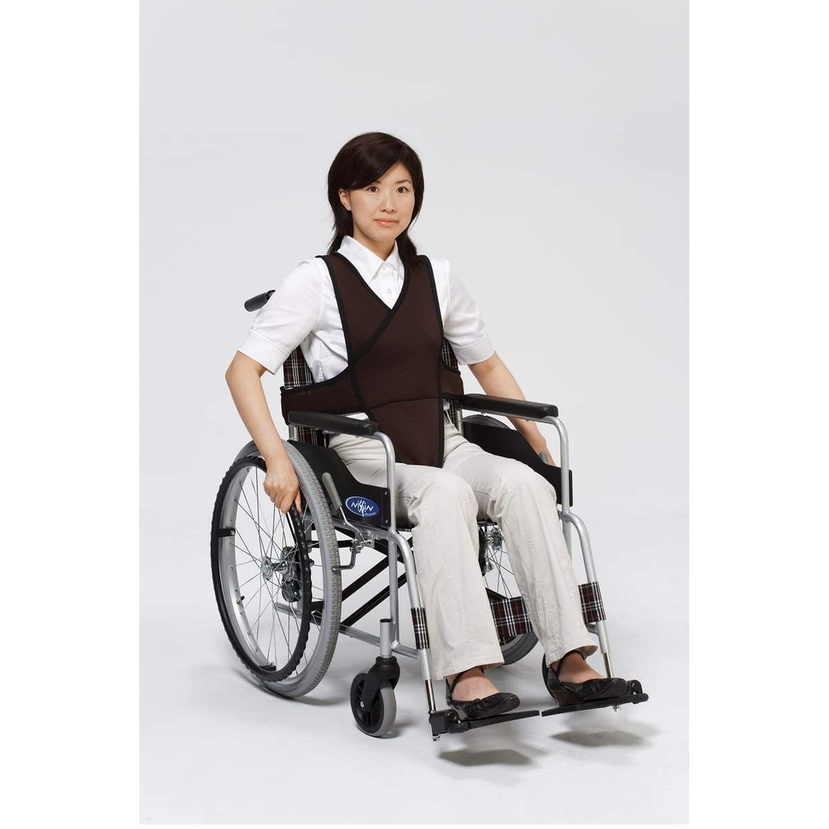 車椅子ベルト 車いす用品 23-6225-0001 ブルー 特殊衣料 NO.4010(M
